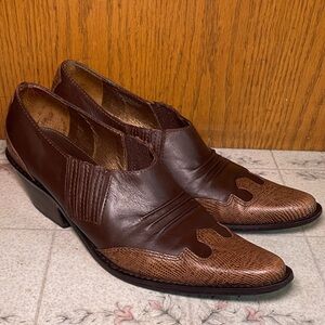 Matisse Brown Leather Cowboy Boots Ankle